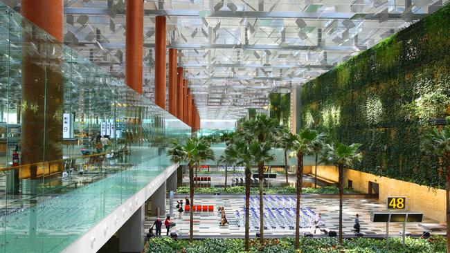 Terminal 3 at Singapore’s Changi Airport has a green wall.