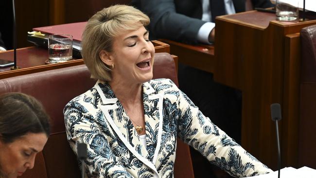 Senator Michaelia Cash during Question Time in the Senate at Parliament House in Canberra. Picture: NCA NewsWire / Martin Ollman