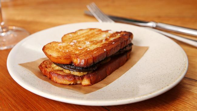 Carlton Wine Room’s Morcilla Sandwich. Picture: Mark Stewart