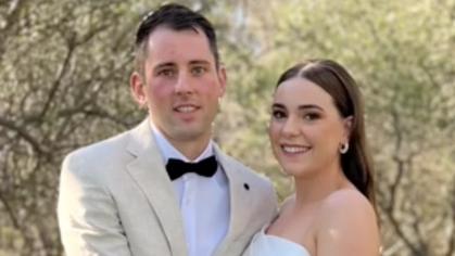 Bride and groom Madeleine Edsell and Mitchell Gaffney.