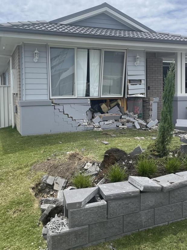 The damage done after the Mercedes crashed into a Hurley St, Pimpama home on November 21. Picture: Georgina Noack