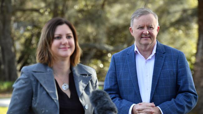 Labor candidate for Eden-Monaro Kristy McBain with Anthony Albanese.