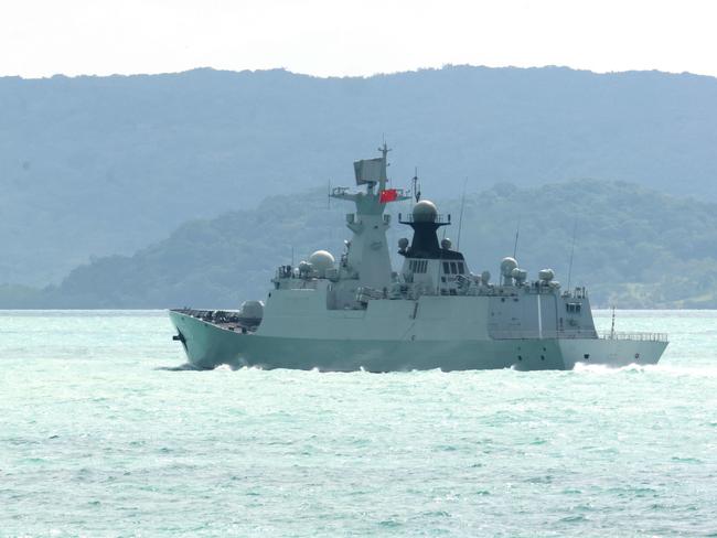 This handout photo taken on February 11, 2025, and released by The Australian Defence Force on February 21, shows the People's Liberation Army-Navy (PLA-N) Jiangkai-class frigate Hengyang sailing at an undisclosed location. Australia's Foreign Minister Penny Wong voiced concern on February 21 over live fire drills conducted by three Chinese warships sailing off the country's east coast. (Photo by Handout / AUSTRALIAN DEFENCE FORCE / AFP) / RESTRICTED TO EDITORIAL USE - MANDATORY CREDIT "AFP PHOTO /  AUSTRALIAN DEFENCE FORCE" - NO MARKETING NO ADVERTISING CAMPAIGNS - DISTRIBUTED AS A SERVICE TO CLIENTS