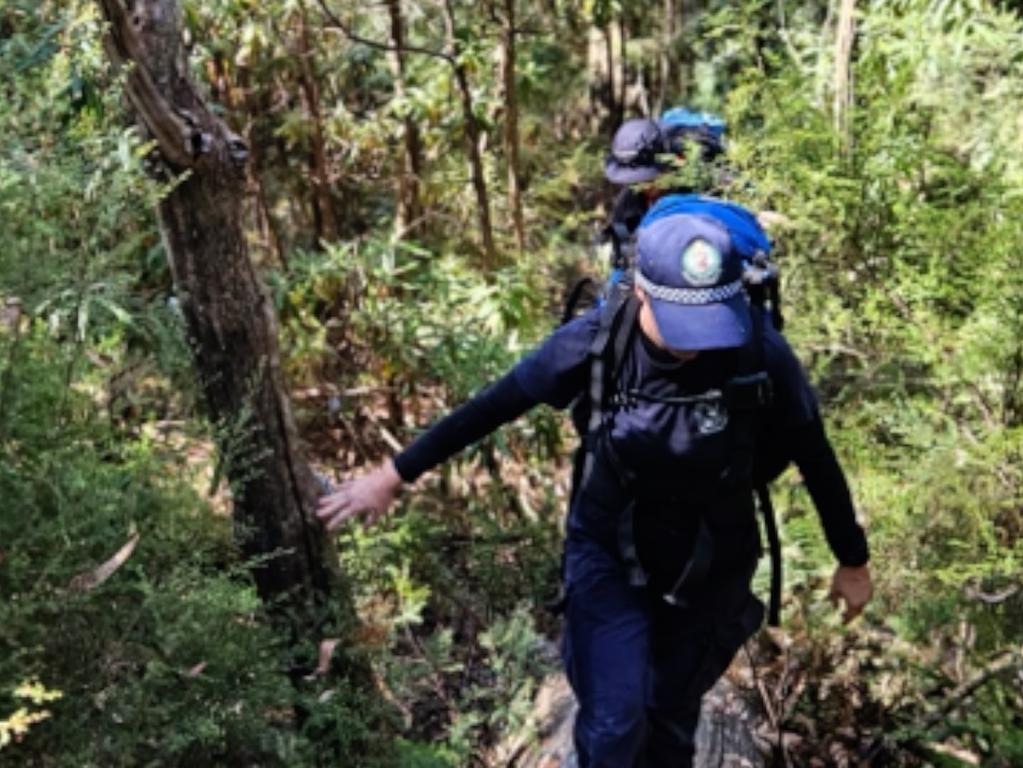 NSW police scour dense bushland for any signs of Mr Nazari. Picture: NSW Police