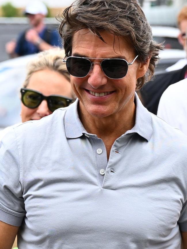 Cruise rocked his signature aviators. Picture: Clive Mason/Getty Images