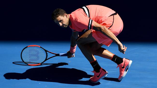 Grigor Dimitrov during his loss to Kyle Edmund at the Australian Open.