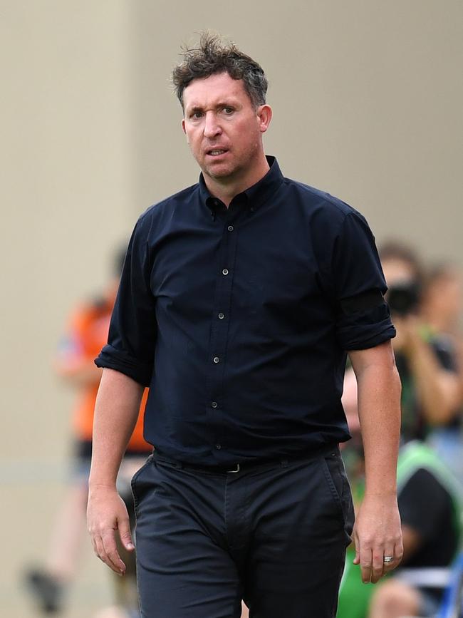 Brisbane Roar coach Robbie Fowler knows the best way to use Aaron Amadi-Holloway. (AAP Image/Dan Peled) NO ARCHIVING, EDITORIAL USE ONLY