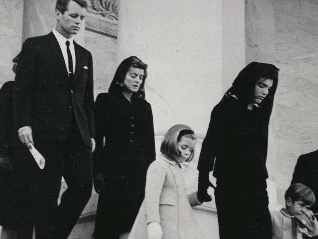 This file photo shows Jacqueline Kennedy, former widow of slain President John F. Kennedy, as she leaves the US Capitol where Kennedy's body lay. Picture: AFP.