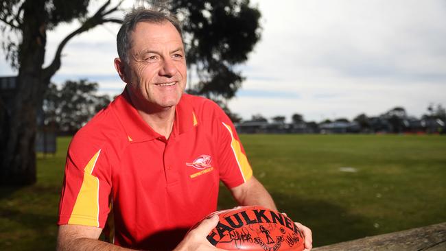 Former Adelaide Crows AFL player Tony McGuinness is coaching Morphettville Park’s A grade this season and has helped lead the Roos into the finals. Picture: Tom Huntley