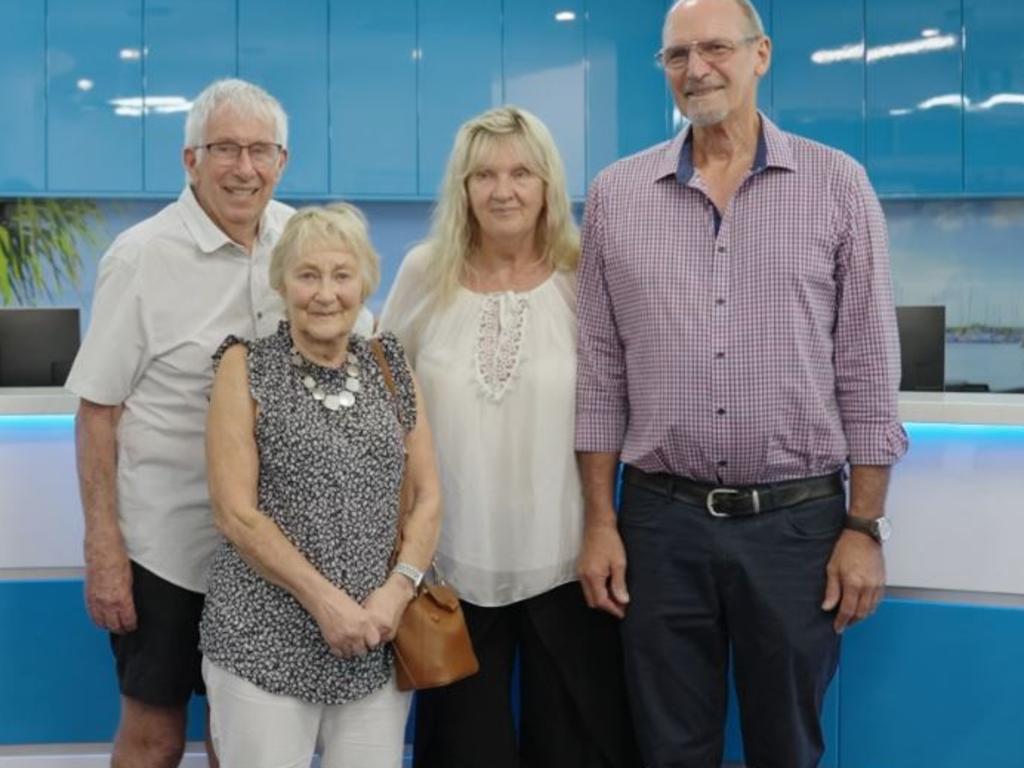 Peter and Barb Marriott were at the opening of their new medical centre in Tin Can Bay on April 6, 2024, with practice manager Mary Van Beek and her partner Don Schaumburg.