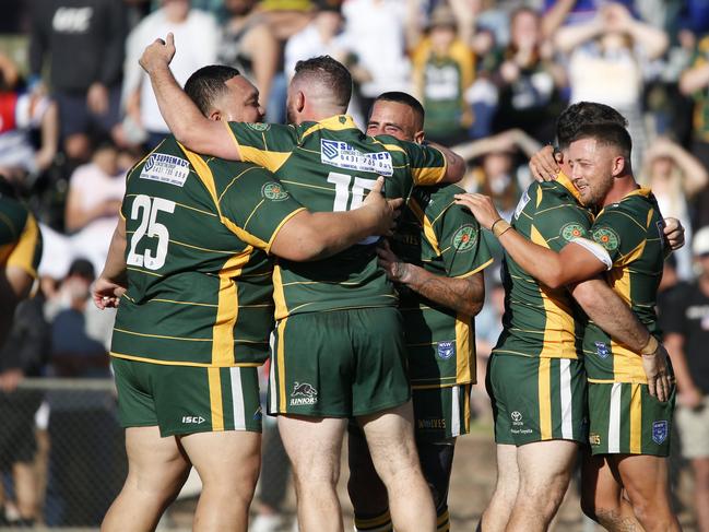 Windsor after a try against Emu Plains. Picture Warren Gannon Photography