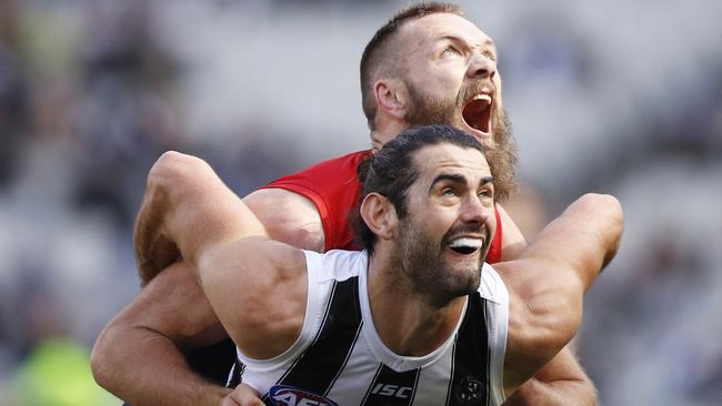 The Demons are all in on pairing Max Gawn and Brodie Grundy in an unprecedented ruck combination. Picture: AAP Image