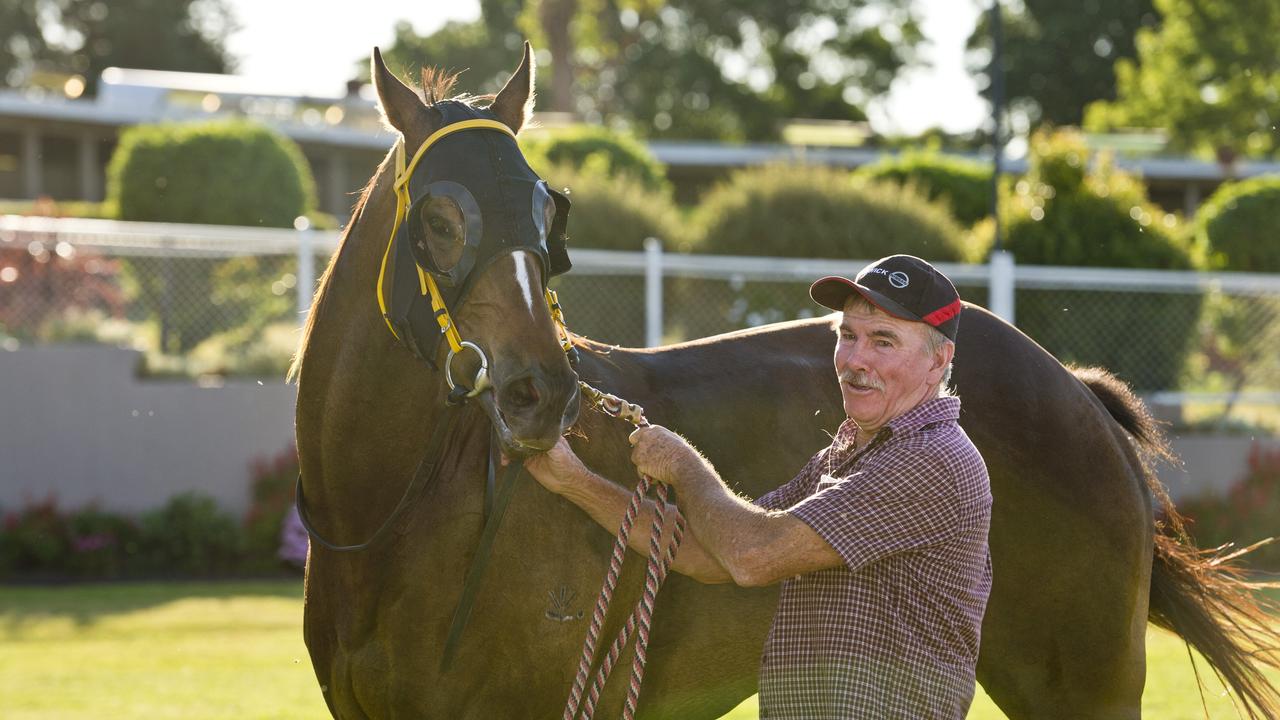 MAGIC RUN: Trainer Leo Roche with Colpo Di Tamburo.