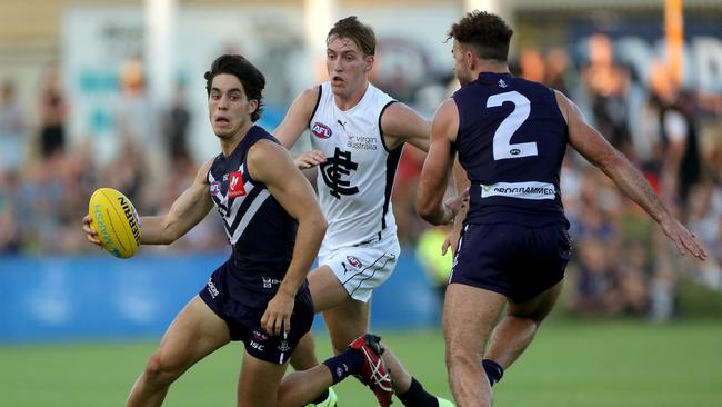 Adam Cerra of the Dockers in action during the AFL Marsh Community Series