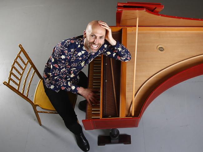 Erin Helyard, artistic director of Pinchgut Opera with his harpsichord. Picture: John Appleyard