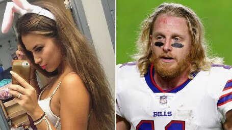 Rachel Bush and Cole Beasley. Photo: AFP, Instagram @rachelbush.