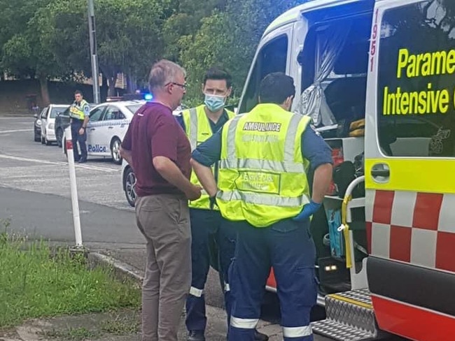 Police at the scene of the crash. Source: Twitter/@danielsutton10