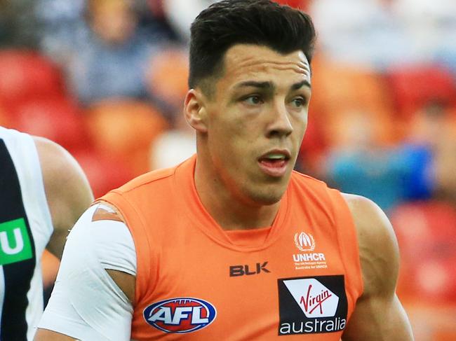 Dylan Shiel of the Giants during the GWS Giants v Collingwood AFL round 16 game at Spotless stadium, Sydney Olympic Park. pic Mark Evans