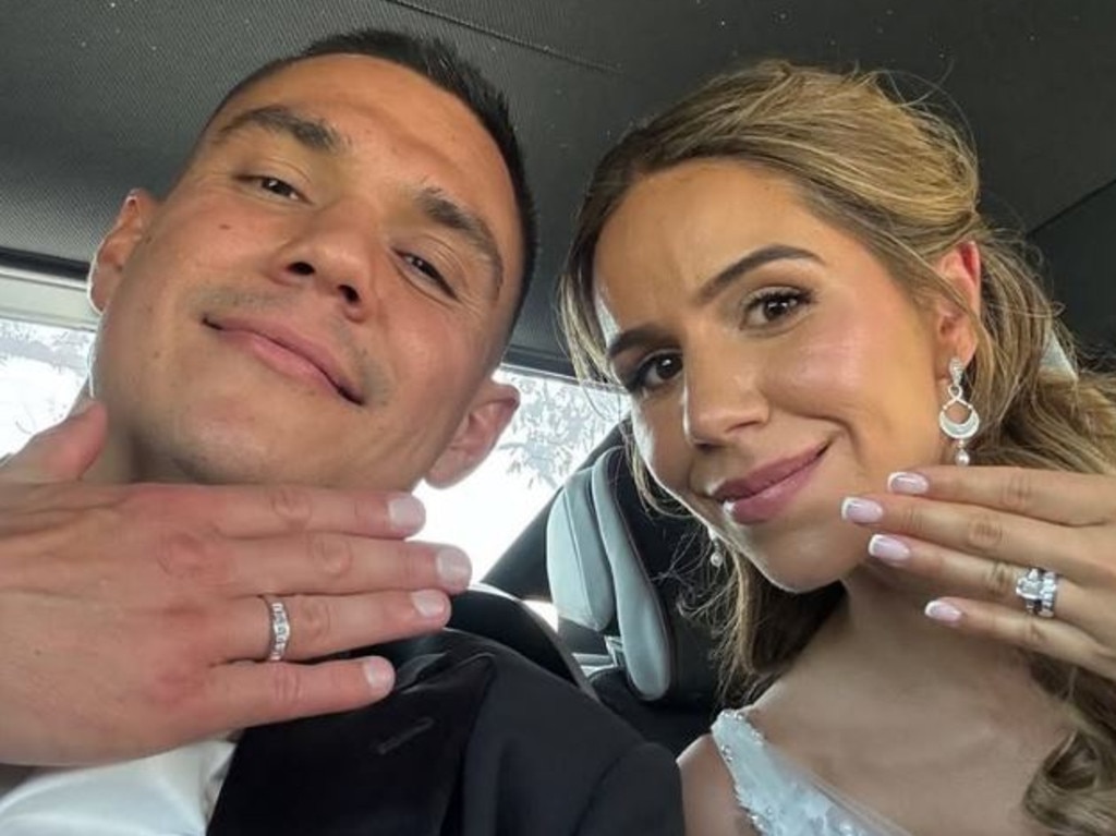 Tim Tszyu and partner Alexandra Constantine tied the knot on Sunday. Picture: Instagram