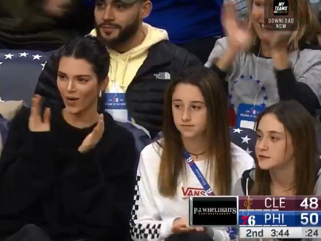 Kendall Jenner supporting Ben Simmons. Picture: Twitter