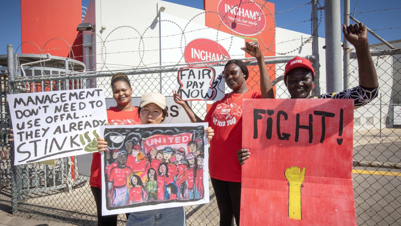 United Workers Union members secured a 13.12 per cent pay bump over three years after striking at Ingham's chicken processing plants for five days. NCA NewsWire / Emma Brasier