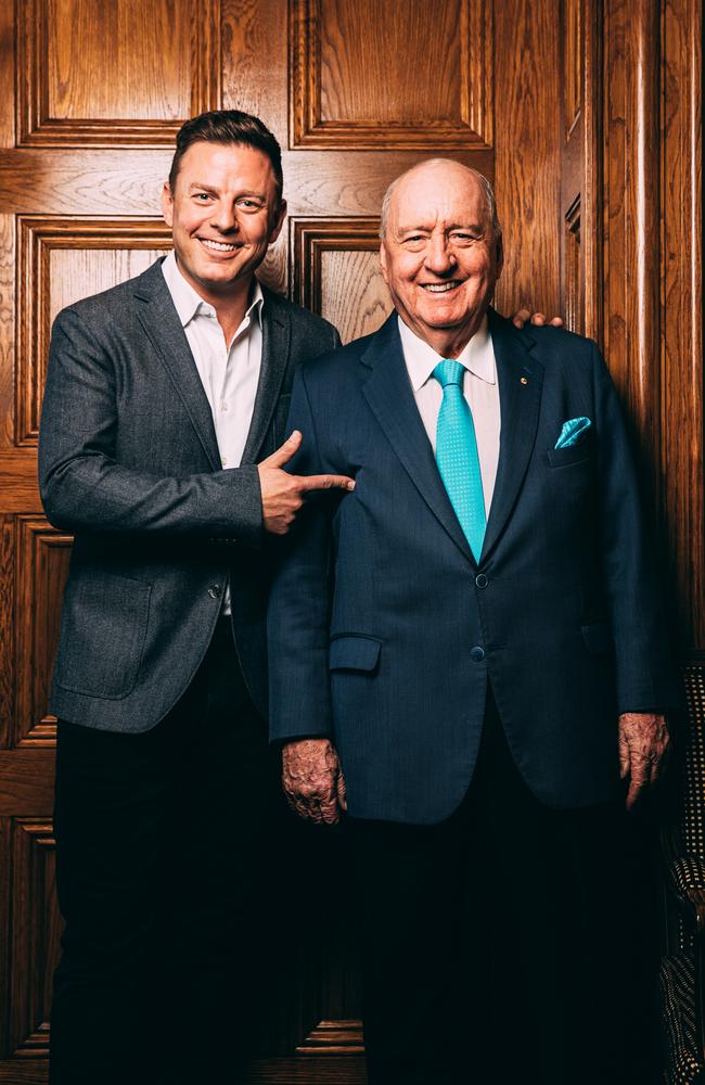 Changing of the guard in radio … Ben Fordham and Alan Jones. Picture: Jonathan Ng