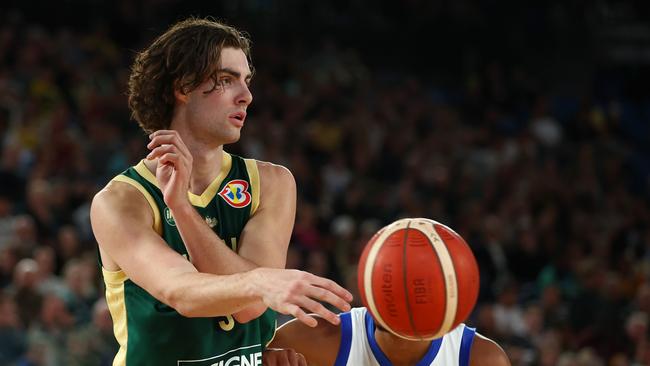 Josh Giddey pulled the strings in the Boomers’ strong win. Picture: Getty