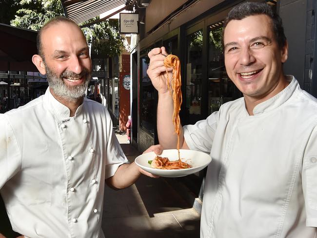 Owner Andrea Papadakis of Tipo 00 pasta restaurant, has released new outdoor dining tickets as part of New Year Street Feasts.Andreas and chef Alberto Fava.Picture : Nicki Connolly