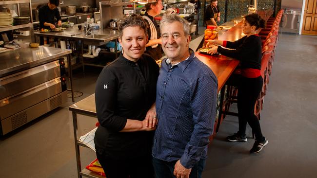 Nicola Palmer and Warrick Duthy at their newly renovated Watervale Hotel. Picture Matt Turner