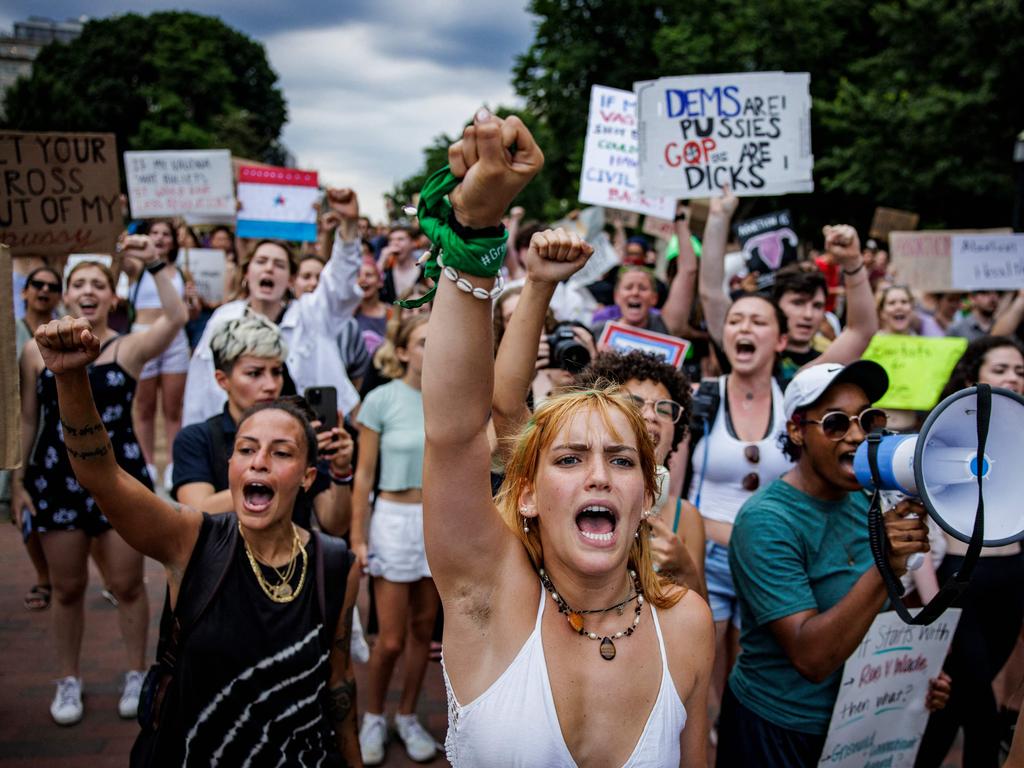 Abortion rights activists outside the White House. Picture: Samuel Corum/AFP