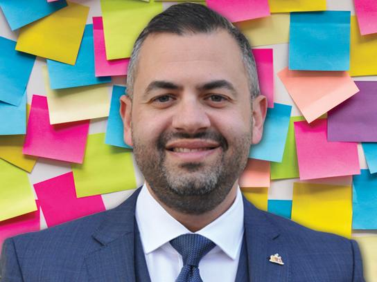 The Adelaide City Council has accepted Deputy Lord Mayor Houssam Abiad’s explanation that he attempted to update his Register of Interest with a Post-it Note. (Digital artwork)