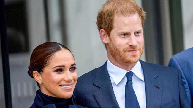 Meghan, Duchess of Sussex and Prince Harry, Duke of Sussex pose at One World Observatory in New York City. Picture: Roy Rochlin/Getty Images