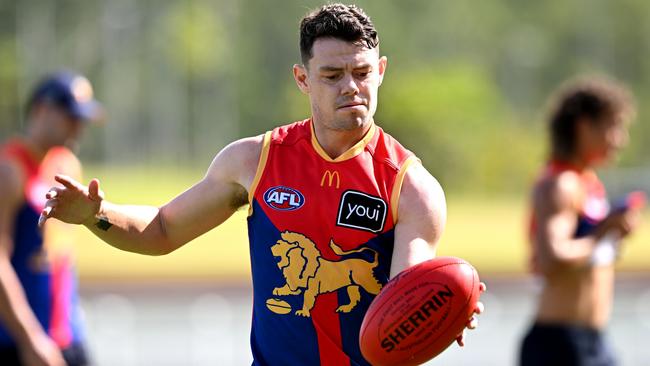 Lachie Neale at Brisbane training on Wednesday (Photo by Bradley Kanaris/Getty Images)