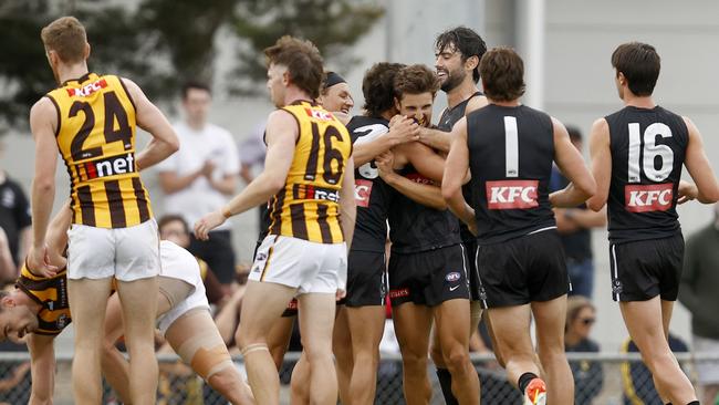 Nick Daicos got among the goals against the Hawks.