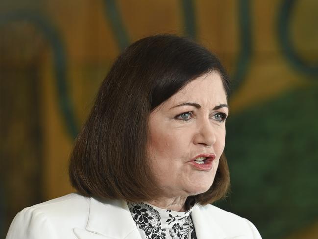 CANBERRA, Australia - NewsWire Photos - September 20, 2024: Shadow Minister for Education, Sarah Henderson and Senator Paul Scarr hold a press conference to discuss the  senate inquiry into the Coalition's bill to establish a Commission of Inquiry into Antisemitism at Australian Universities at Parliament House in Canberra. Picture: NewsWire / Martin Ollman