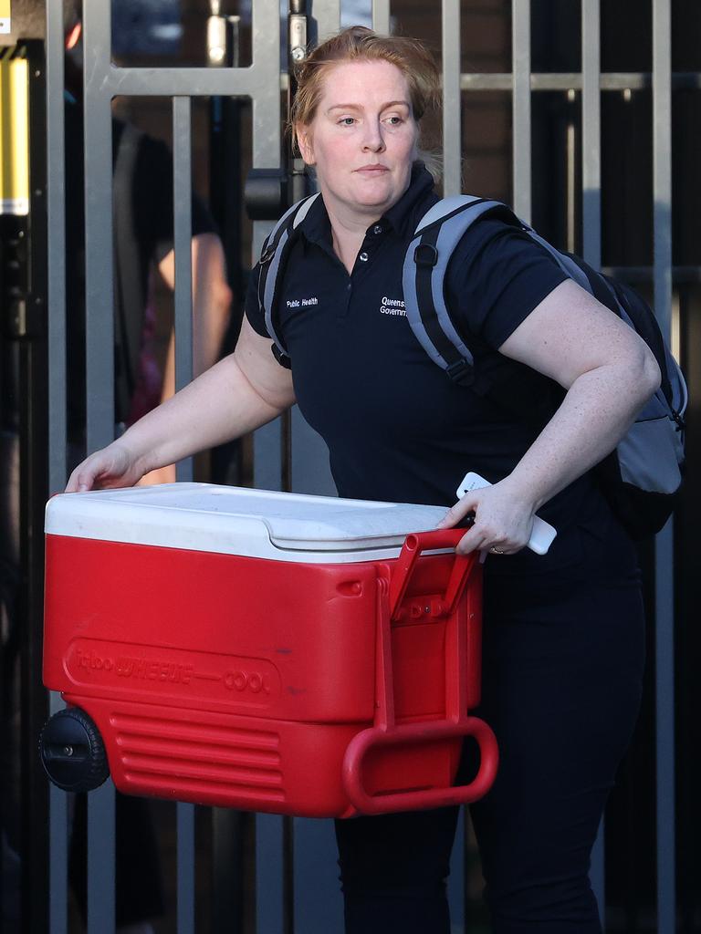 QLD Health worker at the daycare centre. Picture: Liam Kidston