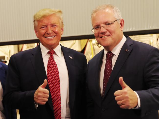 Australian Prime Minister Scott Morrison and his wife Jenny visit Australian businessmen Anthony Pratt's new Recycling plant in Ohio along with American President Donald Trump on Sunday, September 22, 2019. Picture: Adam Taylor