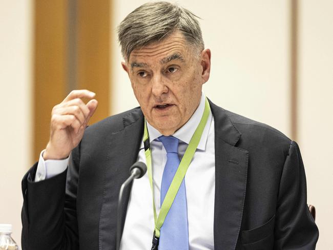 Secretary of the Department of Health Dr Brendan Murphy before the Select Committee on COVID-19 at Parliament House in Canberra. Picture: NCA NewsWire / Gary Ramage