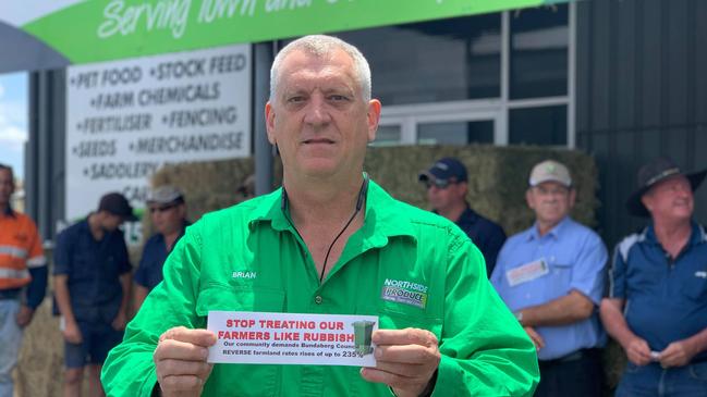 CAMPAIGN CONTINUES: Northside Produce owner Brian Gordon at a media conference against rates rises earlier this week.