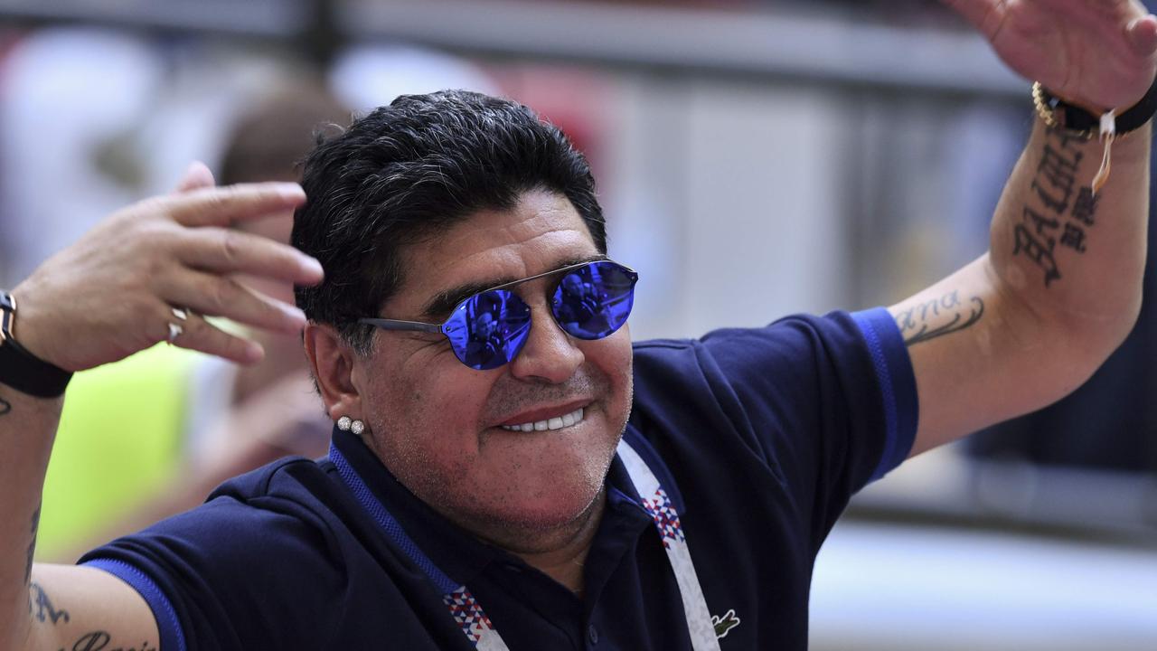 Argentinian football legend and FIFA World Cup ambassador Diego Maradona