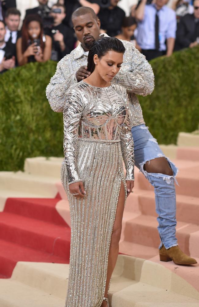 Kim Kardashian and Kanye West attend the “Manus x Machina: Fashion In An Age Of Technology” Costume Institute Gala at Metropolitan Museum of Art on May 2, 2016 in New York City. Picture: Getty