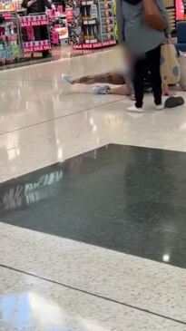 Wild footage of citizen's arrest in Qld shopping centre