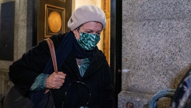 Ghislaine Maxwell’s sister leaves the Thurgood Marshall United States Courthouse after today’s hearing. Picture: AFP.