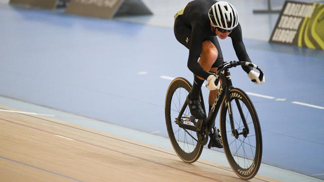 Wil Holmes winning the Junior Men Individual Pursuit at the 2021 State and National Cycling Championships in Adelaide. Picture: Morgan Sette