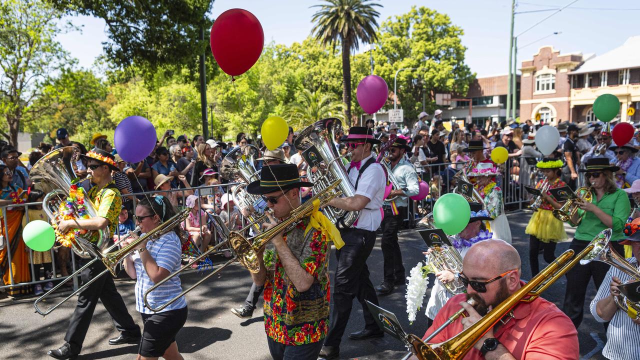 Toowoomba Municipal Band in the Grand Central Floral Parade of the Carnival of Flowers, Saturday, September 21, 2024. Picture: Kevin Farmer