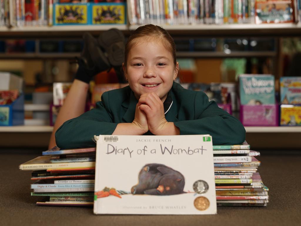 Ava Prettejohn, 10, winner of the years 3-4 category of the Kids News Short Story Competition, was thrilled to learn her literary hero Jackie French AM was one of the judges. Picture: NCA NewsWire/Gary Ramage