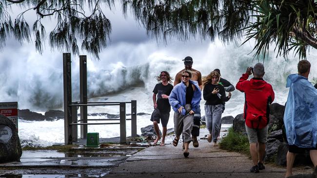 Wild seas off the Gold Coast. Picture: Nigel Hallett