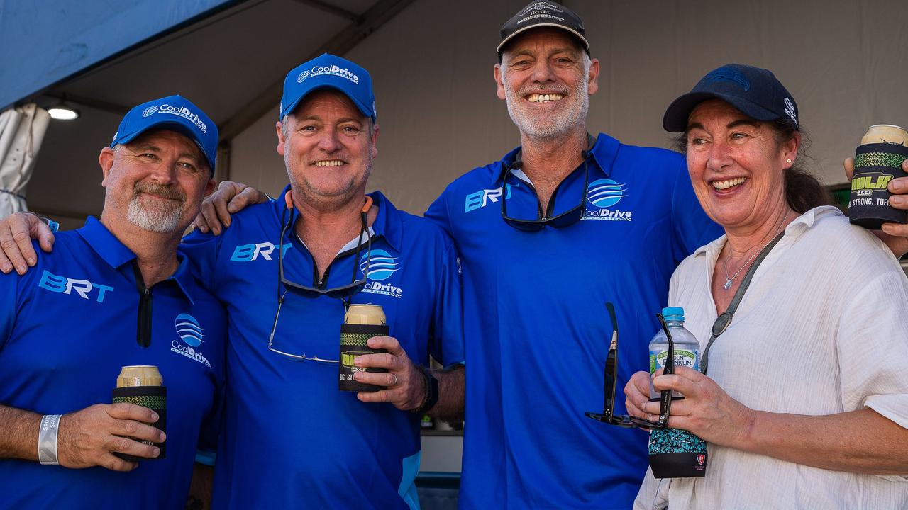 Dallas Smith, Scott Noblett, Micheal Noblett and Lisa Noblett at the 2023 Darwin Supercars. Picture: Pema Tamang Pakhrin