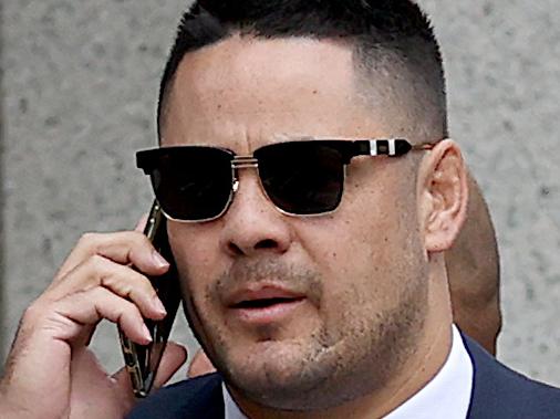 SYDNEY, AUSTRALIA - NewsWire Photos MARCH 08, 2021: Pictured is former NRL superstar Jarryd Hayne and his wife Amelia Bonnici arriving at Downing Centre Court in Sydney. NSW. Picture: NCA NewsWire / Dylan Coker