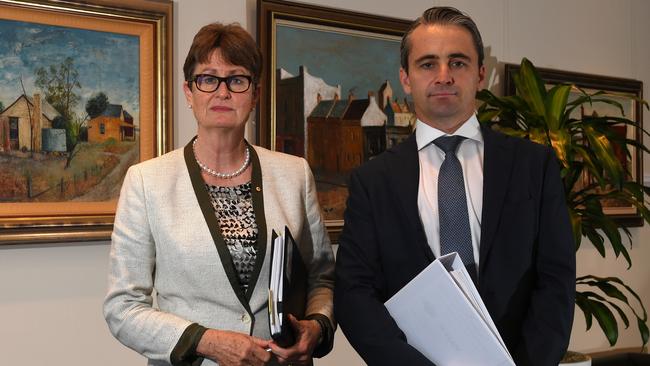 Commonwealth Bank of Australia chair Catherine Livingstone with CEO Matt Comyn in Sydney on Tuesday. Picture: AAP